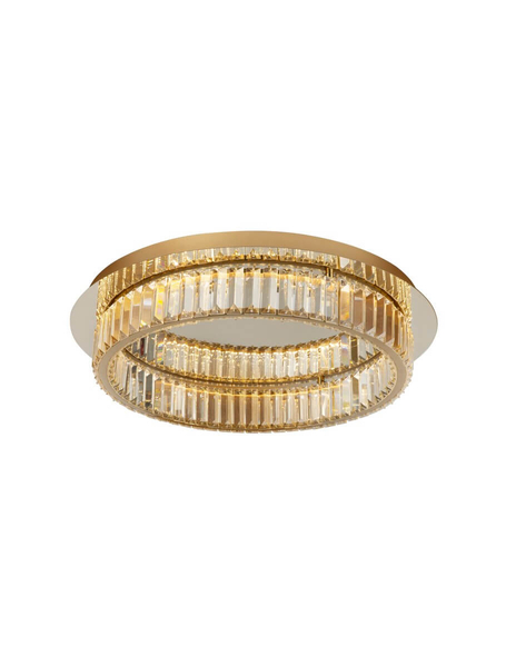 Przysufitowa lampa okrągła Bauta LED 40W 3500K do pokoju glamour szkło metal złota