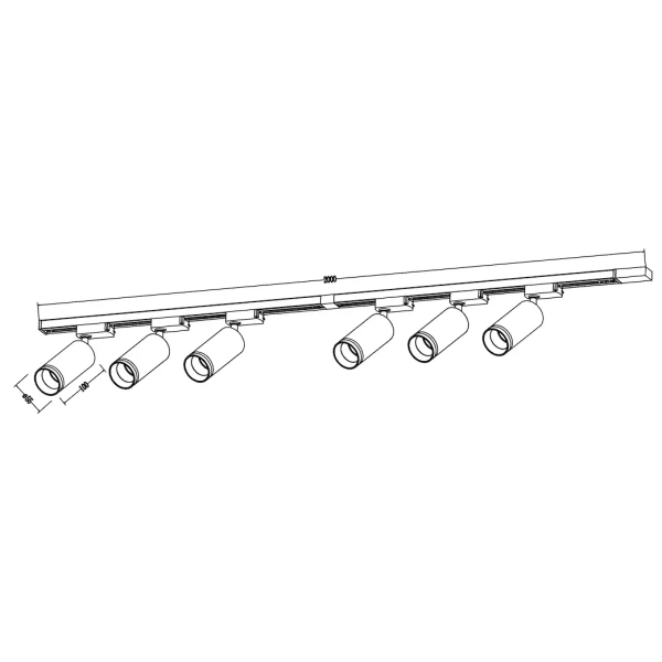 Regulowana lampa sufitowa 2m Pipe Ring Track ML2086 tubki biały