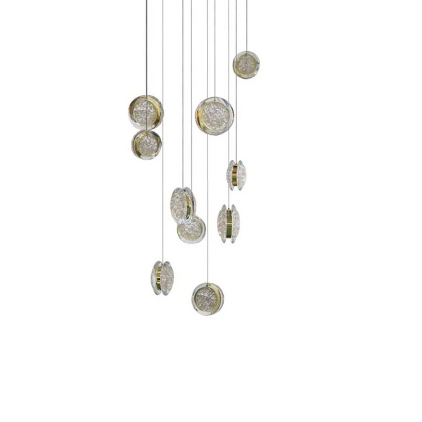 Lampa wisząca kaskada EUFORIA złota AZ6739 10xLED 52W 3000K ściemnialna