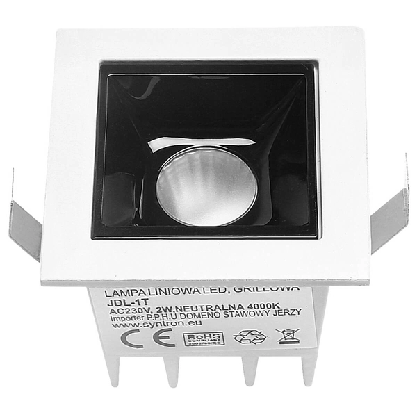 Kwadratowa lampa podtynkowa 575 Domeno LED 2W 4000K biała