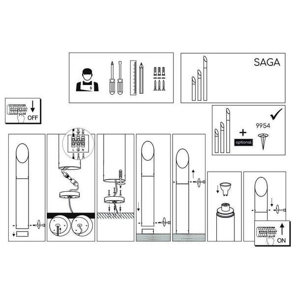 Słupek tarasowy stojący Saga 9919 Shilo IP54 drążek metalowy antracyt
