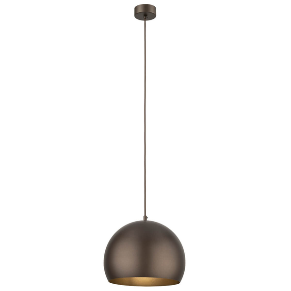 Zwisająca lampa do jadalni Zoe 10171 kopuła metalowa brązowa