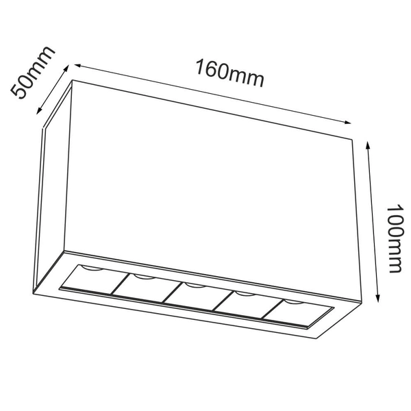 Sufitowa lampa Glare 1039 BROSline LED 2W 3000K podłużna biała