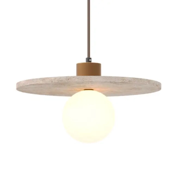 Lampa zwisająca do jadalni Lando P0650 nad stół kula kamień