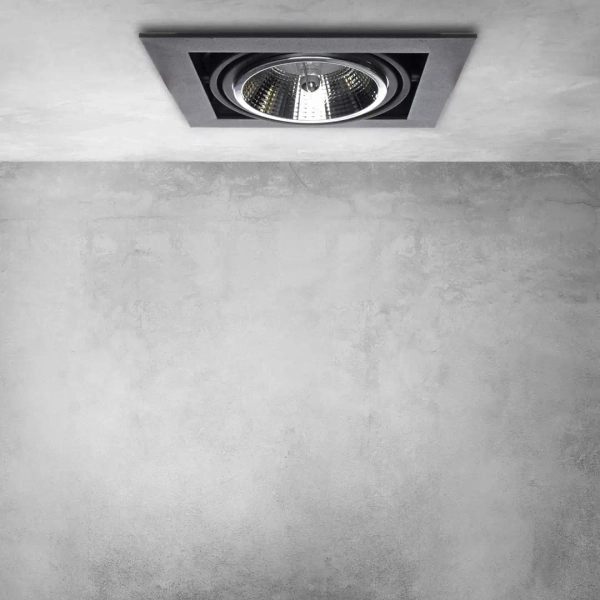 Wpuszczana lampa sufitowa Plaza ML4740 metalowa do salonu czarna