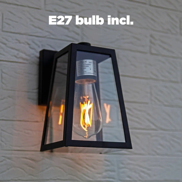 Elewacyjna LAMPA ogrodowa FIA 5290903012 Lutec ścienna OPRAWA zewnętrzna metalowa IP44 czarna