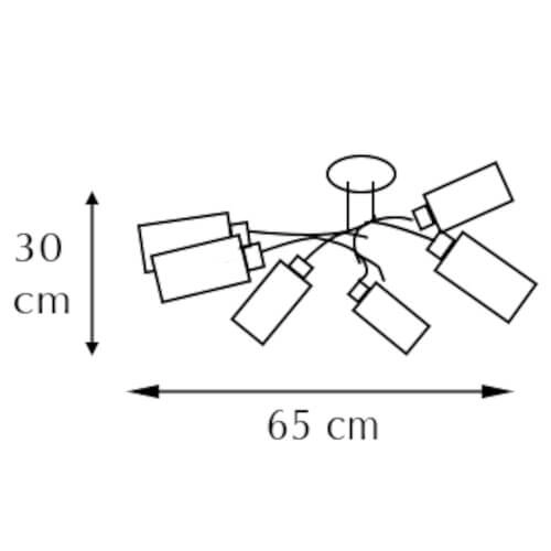 Sufitowa lampa sypialniana 8267/6 8C szklane tuby chrom