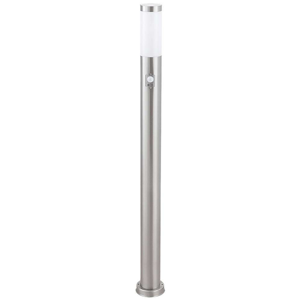 Stojąca LAMPA ogrodowa INOX TORCH 8268 Rabalux zewnętrzna OPRAWA metalowa z czujnikiem ruchu IP44 chrom satynowy biała