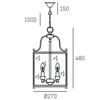 Industrialna LAMPA wisząca NEW YORK P04882AU Cosmolight szklany zwis na łańcuchu złoty