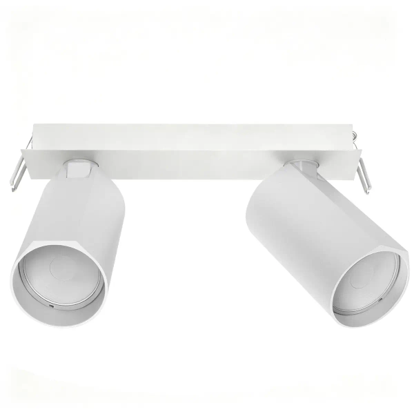 Minimalistyczna podtynkowa lampa Bora 1615 cylindryczne tubki biały