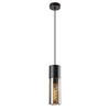 Wisząca lampa loft RONNO 72051 tubka szklana przydymiona czarna
