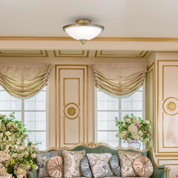 Sufitowa LAMPA plafon ELISETT 2759 Rabalux szklana OPRAWA kopuła natynkowa brązowa biała