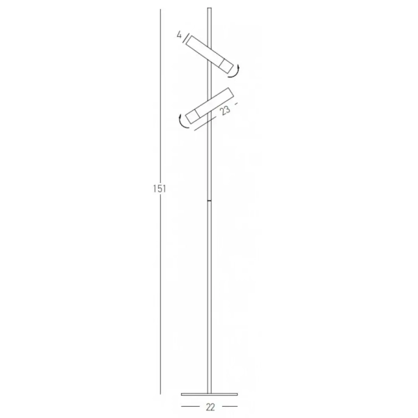 Regulowana lampa stojąca 22032 LED 7W 3000K punktowa czarny