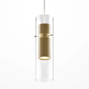 Szklana lampa wisząca Dynamics MOD326PL-01MG podłużna mosiądz