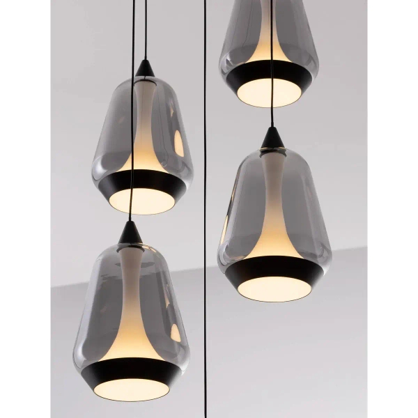 Nowoczesna zwisająca lampa RORIZNO LE45111 LED 40W 3000K szaro czarna