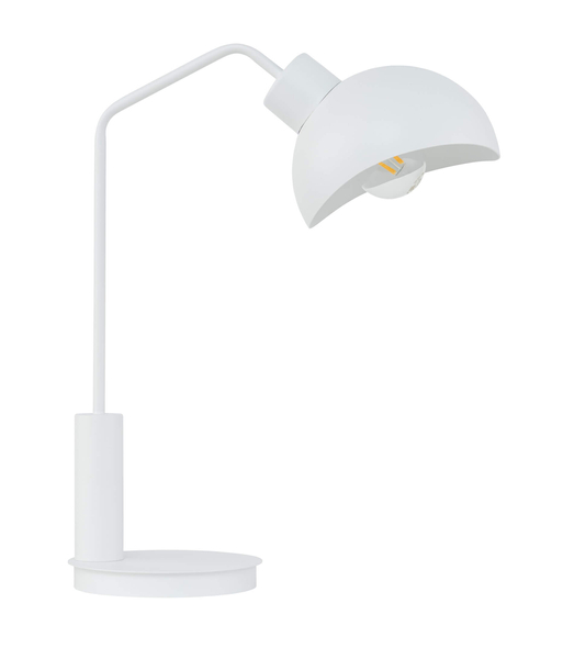 Biała lampa nocna Roy do sypialni metalowa nowoczesna
