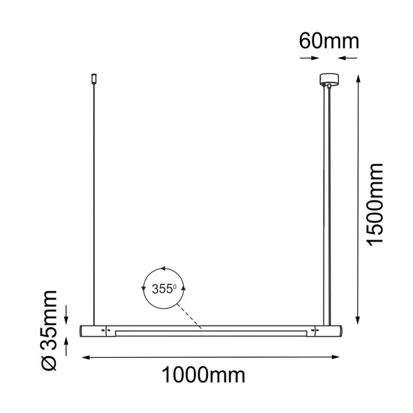 Wisząca listwa nad stół Ibara 5053 Shilo belka regulowana kuchenna czarny