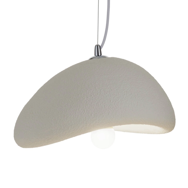 Zwisowa lampa jadalniana Stone DN426-300 kamień metalowa biała