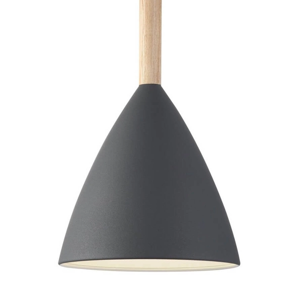 Lampa wisząca metalowa Pure 43293010 nad stół drewniana szary