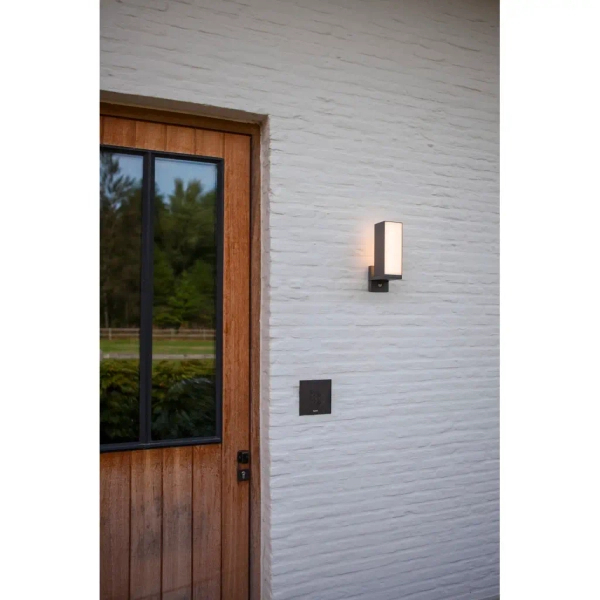 Ścienna LAMPA ogrodowa CUBA 5193811118 Lutec metalowa OPRAWA elewacyjna LED 13W 3000K kinkiet z czujnikiem IP54 szary