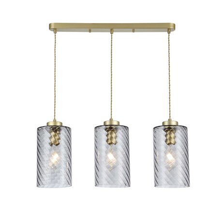 LAMPA wisząca SHEILA 5229 Rabalux szklana OPRAWA tuby ZWIS na listwie przydymiona złota