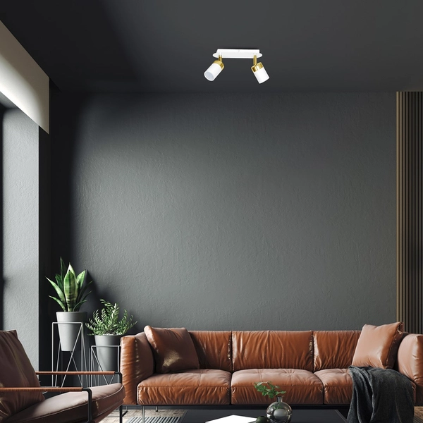 Reflektorowa LAMPA sufitowa JOKER MLP6129 Milagro metalowa OPRAWA plafon regulowane reflektorki białe złote