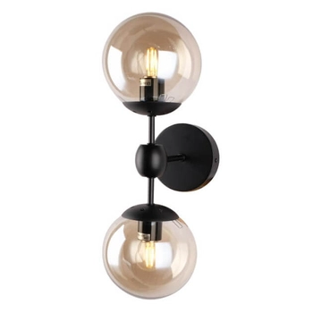 Kinkiet LAMPA ścienna CGPYRAMIDKINKIET2 COPEL loftowa OPRAWA industrialna szklane kule czarny bursztynowy