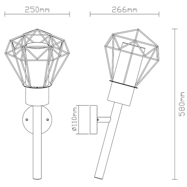 Elewacyjna LAMPA zewnętrzna HORACE 31355W Globo ścienna OPRAWA ogrodowa druciana outdoor IP44 czarna