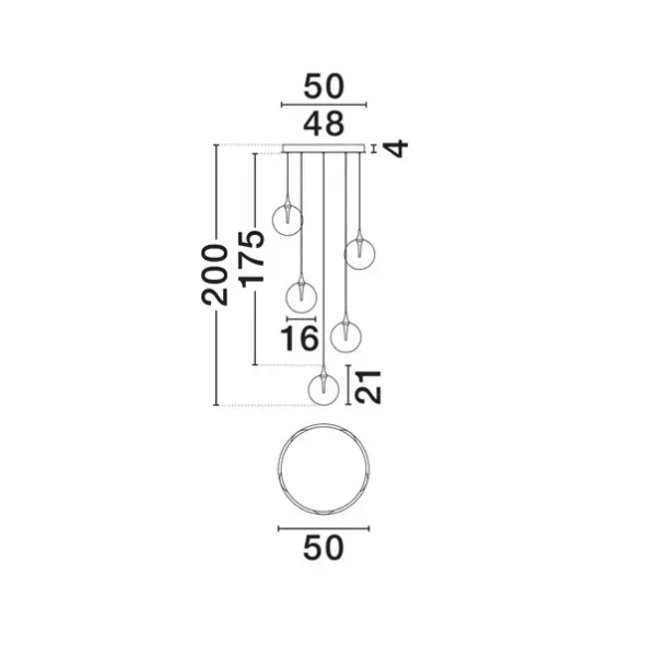 Kaskadowa wisząca lampa LURVELA LE45134 LED 20W 3000K kulista złota