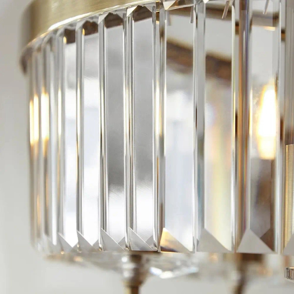 Wisząca lampa glamour L&-1102505 kryształowa mosiądz przezroczysta
