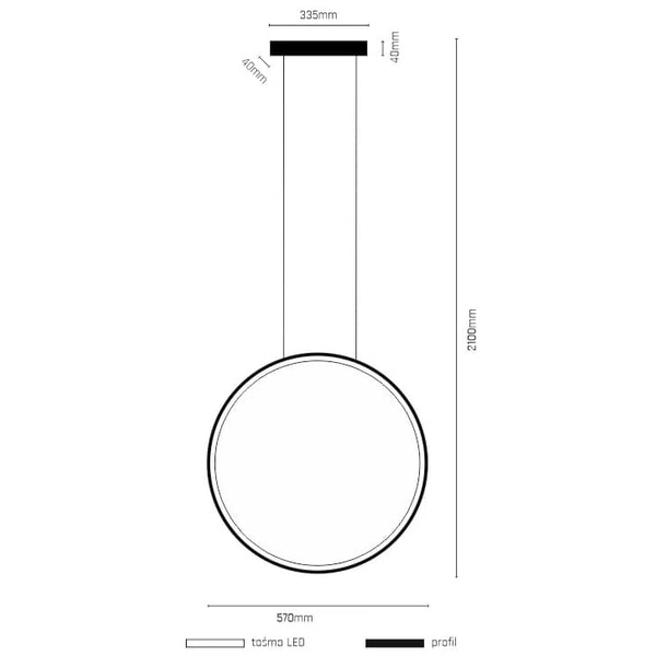 Wisząca lampa nowoczesna Agaro 5302 LED 17,8W 4000K do jadalni