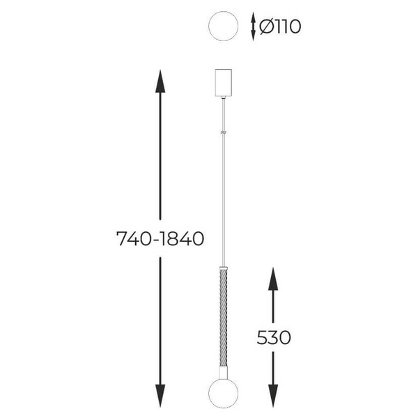 Lampa wisząca kula Mida P0583-01A-2GHF Zumaline szkło przezroczysty złoty