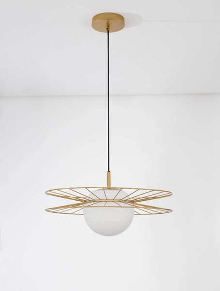 Wisząca lampa MORELOS LE42940 druciak do kuchni złoty biały