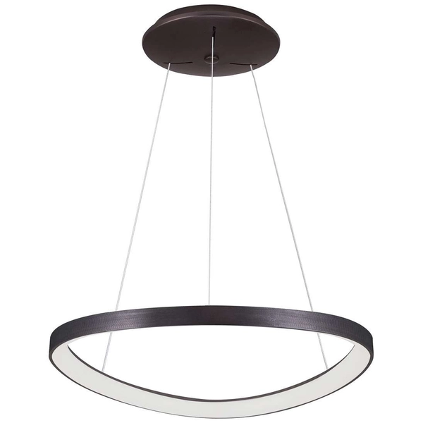 LAMPA wisząca MORFI 5355-848ROP-BC-3 Italux metalowa OPRAWA okrągły ZWIS pierścień LED 48W 3000K ring biały kawowy