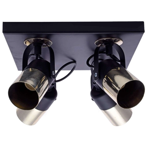 LAMPA sufitowa WILSON MLP4853 Milagro kwadratowy plafon reflektorowy czarny mosiądz