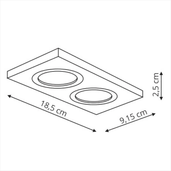 Wpust LAMPA sufitowa METIS LP-2780/2RS WH Light Prestige prostokątna OPRAWA wpuszczana regulowana biała