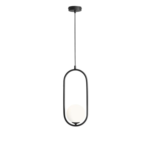 Lampa wisząca RIVA 1086G1 Aldex metalowy zwis do salonu biała kula