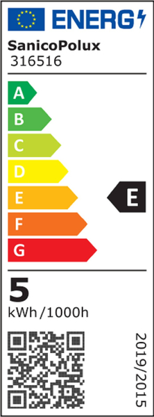 Ledowa żarówka płomykowa 316516 Polux B35 E27 świecznikowa 4,5W 550lm 230V biała neutralna