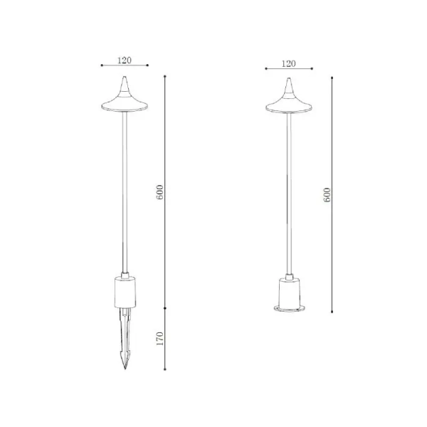 Lampa stojąca ogrodowa Brezza ABR-SOB-6W LED 6W IP65 słupek czarny