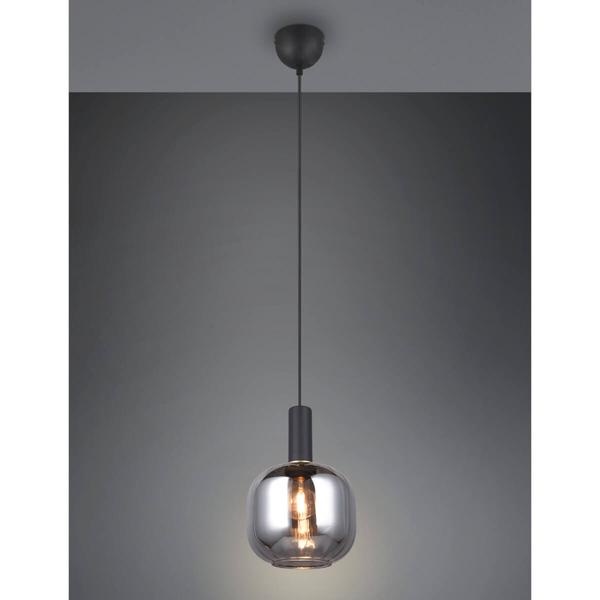 Przydymiona lampa wisząca DIVA 319800132 Trio do kuchni przydymiony czarny
