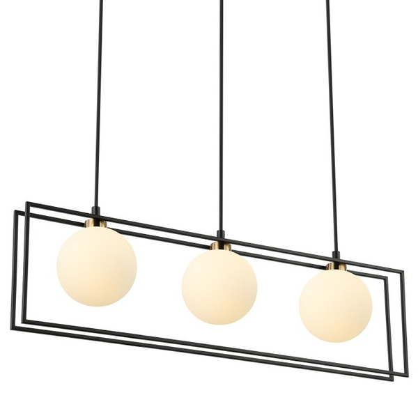Loftowa LAMPA wisząca GROSETTA PND-53423-3-BK Italux modernistyczny zwis kule balls czarne białe