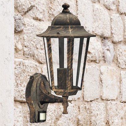 Kinkiet ogrodowy lampion Velence 8218 Rabalux IP43 szklany klosz złoty
