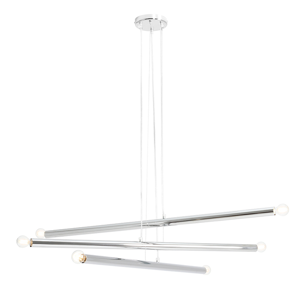 6-płomienny zwis Tubo 1072K4 Aldex lampa wisząca rurki do salonu chrom