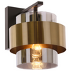 Ścienna lampa tuba Spiega 21-09470 Candellux dymiony klosz mosiądz czarny