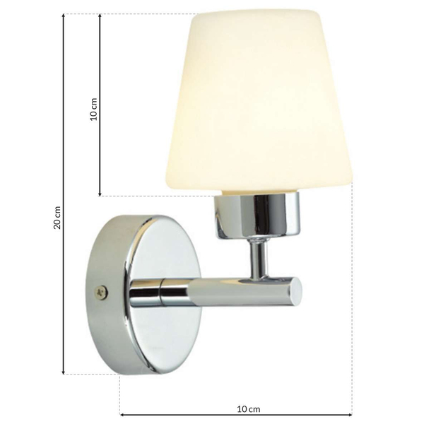 LAMPA ścienna LEE ML6383 Milagro szklana OPRAWA kinkiet chrom biały