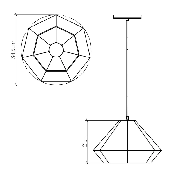 Wisząca lampa salonowa Diamond QN-DIAMOND-P-S-TEAK diament brązowy