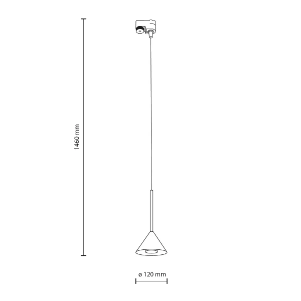 Lampa wisząca stożkowa TRACER CONO 10649 do szyny 1-fazowej czarny