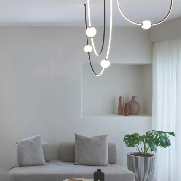 Molekułowa sufitowa lampa 22247 LED 42W 3000K kule białe czarne