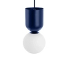 Wisząca lampa do łazienki LUOTI LUA11313PS0 biała granatowa szklana G9 12W IP44 kulista