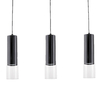 Wiszące tuby salonowe Manacor LP-232/3L BK Light Prestige czarna szklana lampa